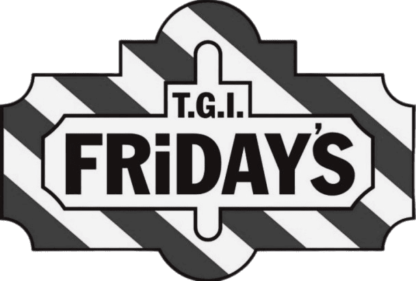 Logotipo do Fridays em preto e branco